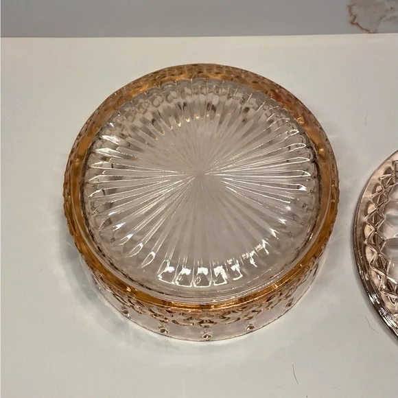 🍬Indiana Glass Diamond Princess Pink Candy Box & Lid - Picture 6 of 13